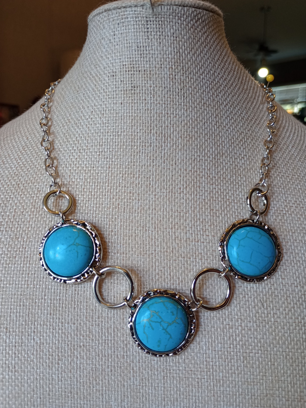 paparazzi Turquoise Blue Stone Link Necklace